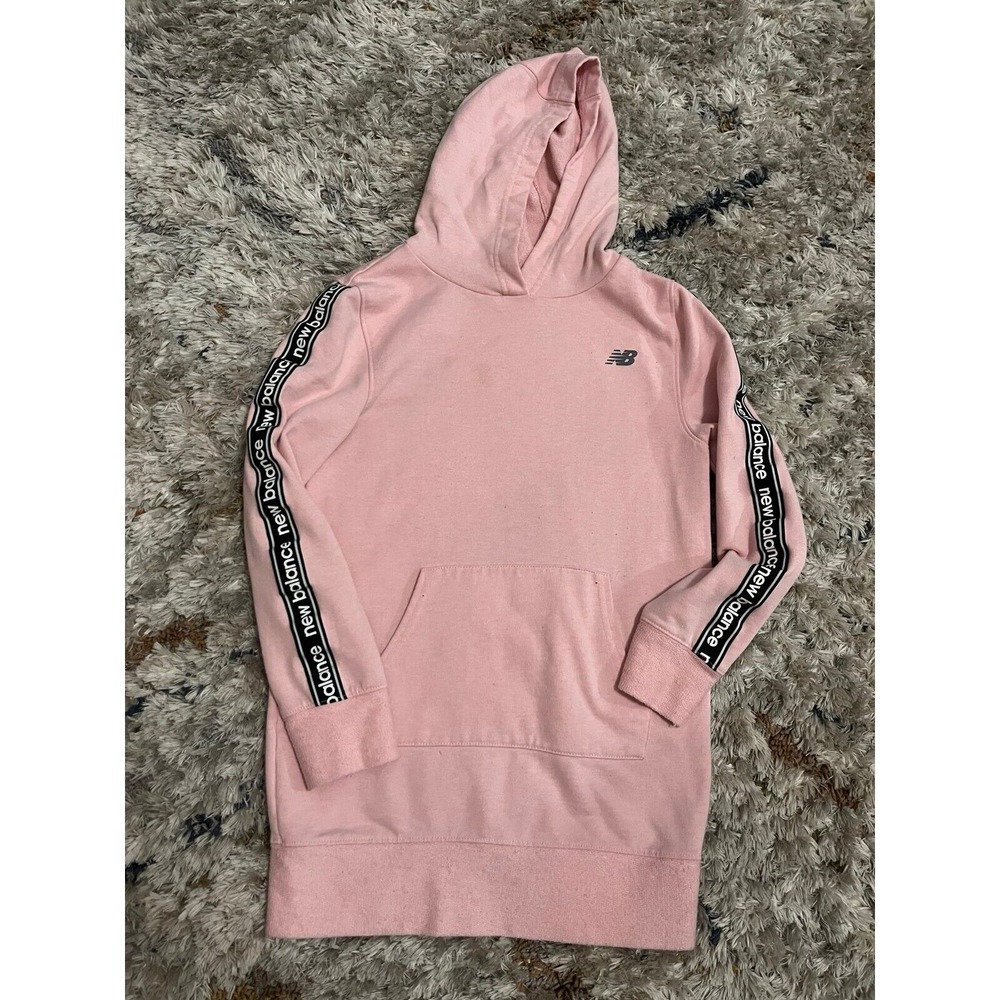 New Balance Girls Hoodie Pink Size 7/8 Long Pullover Pockets